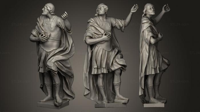 Статуи религиозные (Святой Лонгин, STKRL_0088) 3D модель для ЧПУ станка